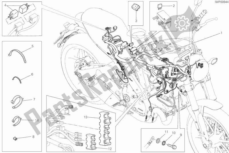 Tutte le parti per il Cablaggio Elettrico del Ducati Scrambler Italia Independent 803 2016